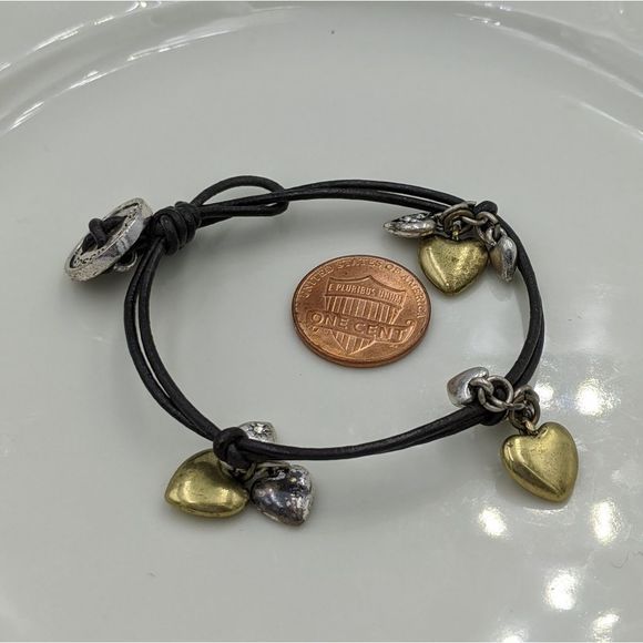 Fossil Gold and Silver Tone Heart Charm Bracelet - Picture 2 of 8